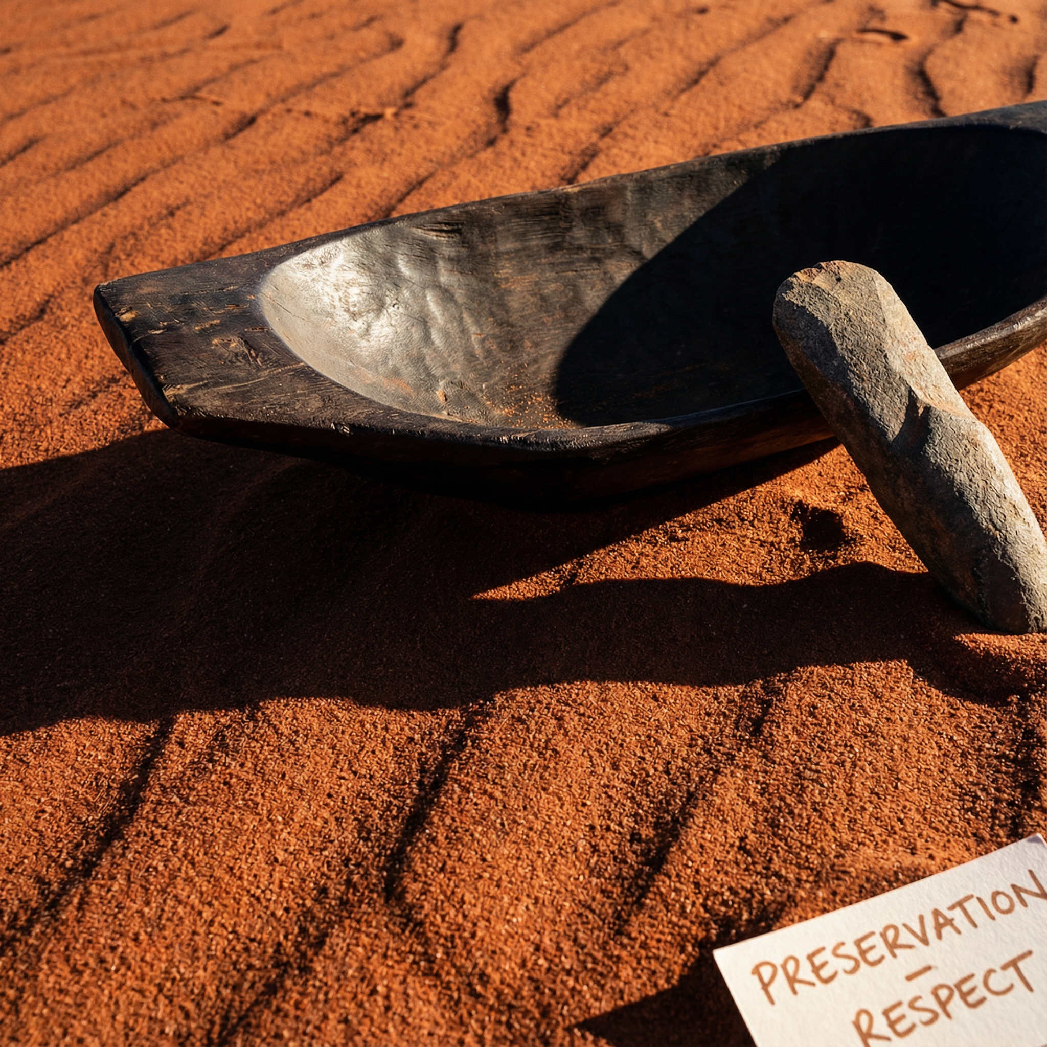 Indigenous Artifact on Red Sand